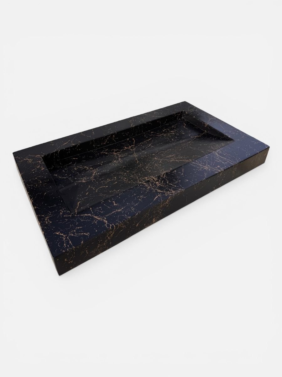 Vasque marbre noir or Ondéa