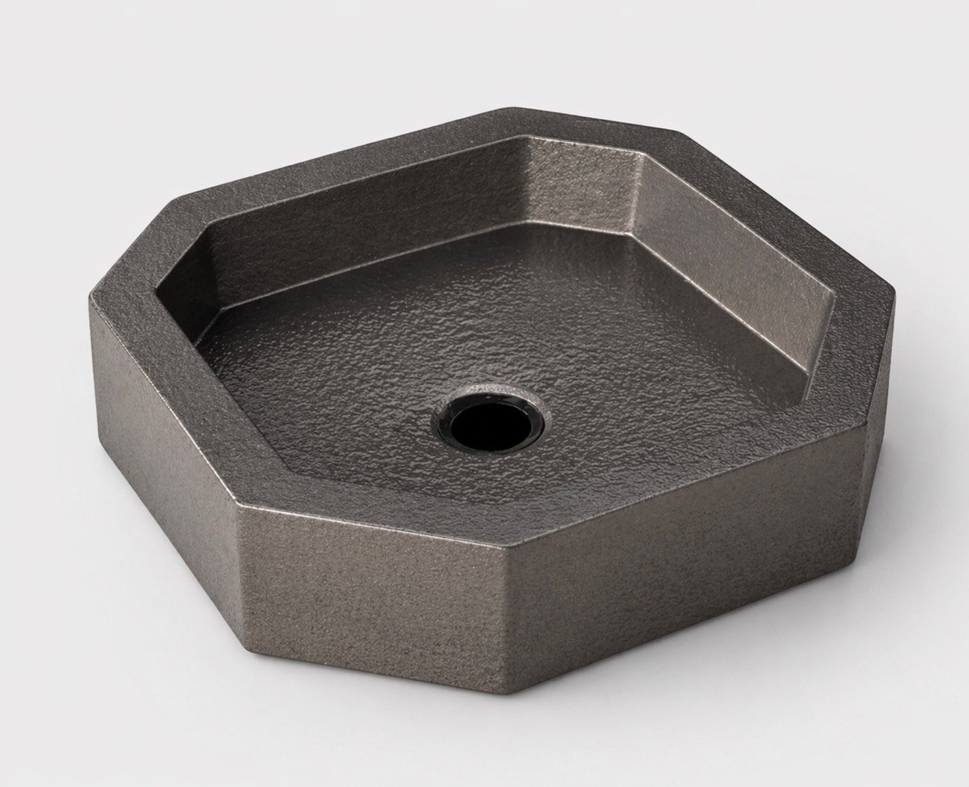 Vasque martelée polygonale gris argent Ondéa