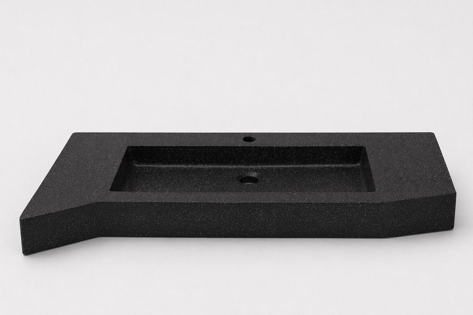 Vasque sur mesure noir pailleté polygonale asymétrique